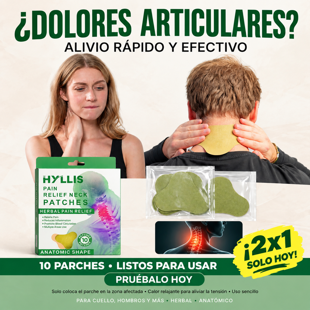 2X1 Parches Naturales Para Dolores Musculares