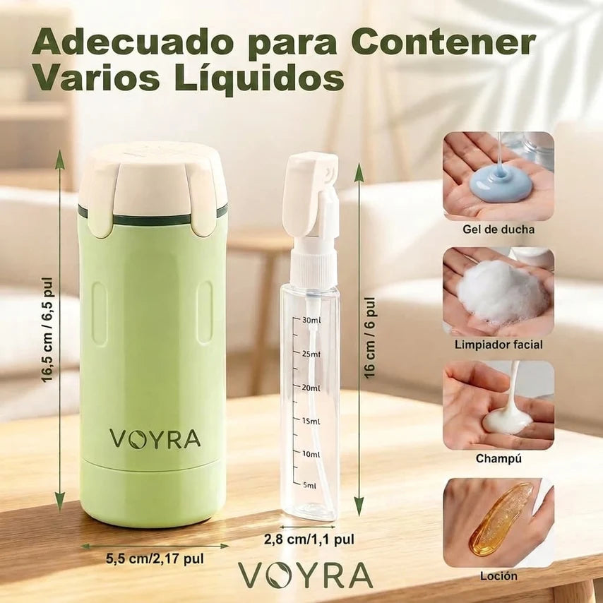 Zenvia™ - Botella Dispensadora de Viaje 4 en 1